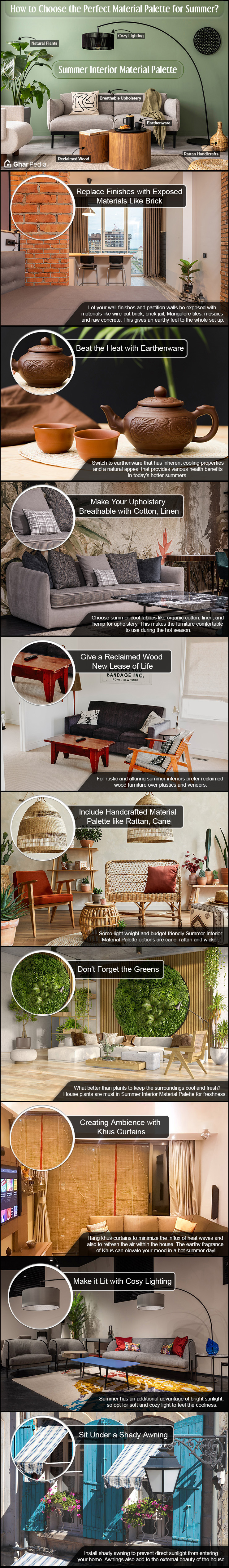 Summer interior material palette