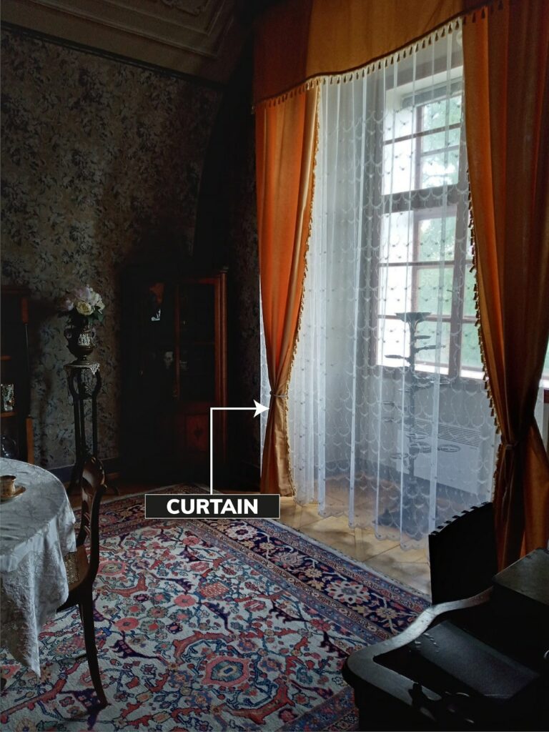Curtains in the traditional sitting room Curtains in the traditional sitting room