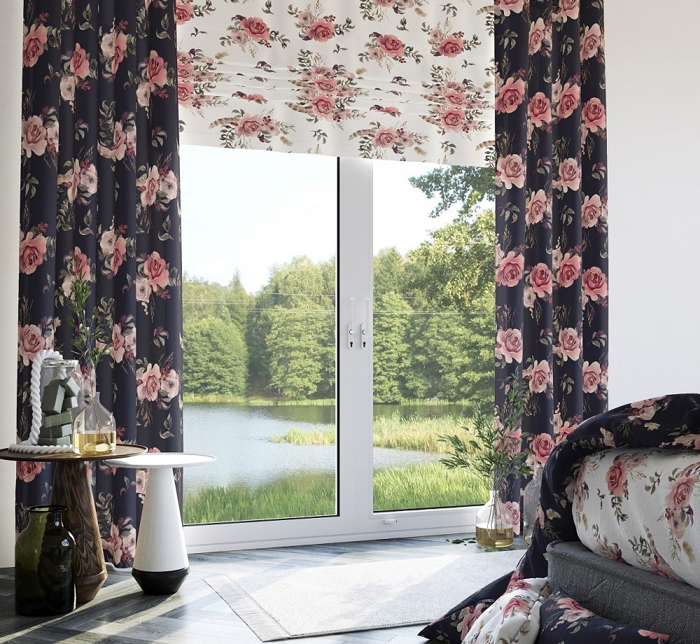 Floral Roman Blind