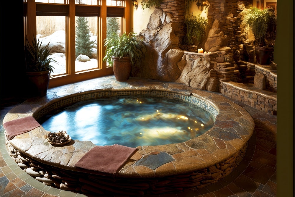 Plants for swim spa decoration