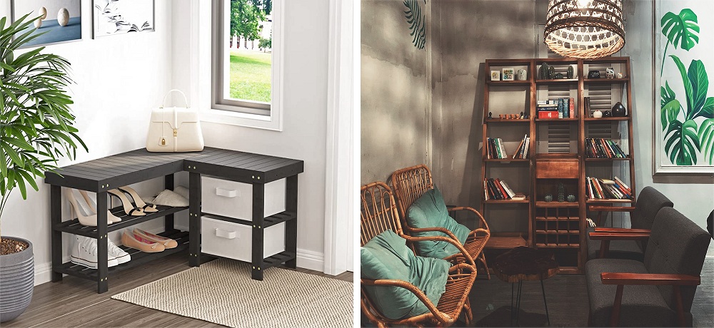 Tailormade bench and a corner room decor