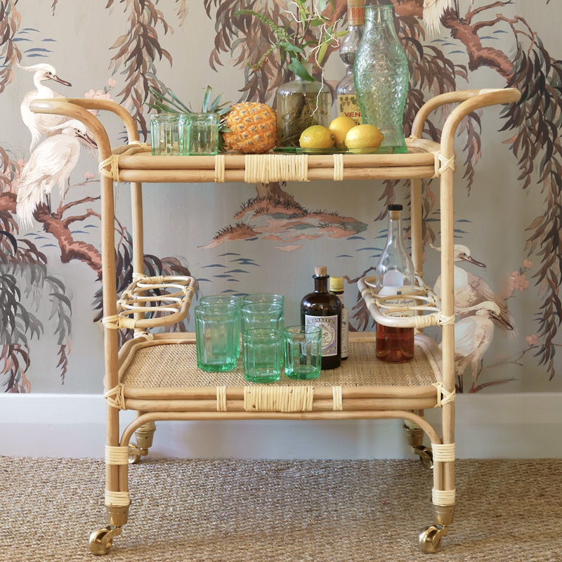 Wicker Bar Cart Wicker Bar Cart