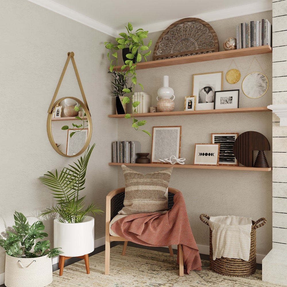 Alcove shelf for storage