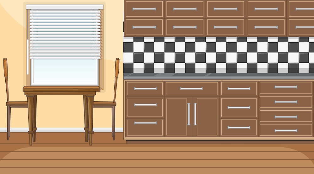 Chequered borders for 1950s Kitchen design Chequered borders for 1950s Kitchen design