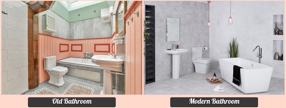 Old Bathroom Transformed to Modern Bathroom