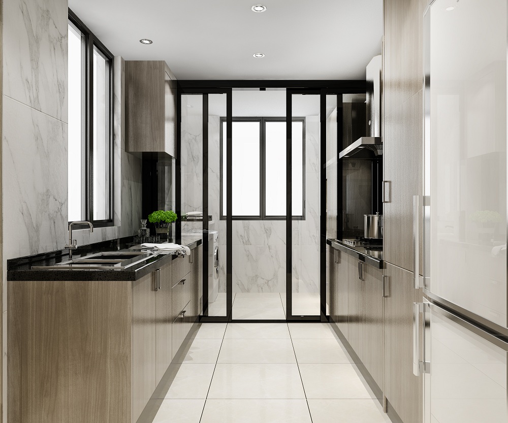 Sliding doors for narrow kitchen