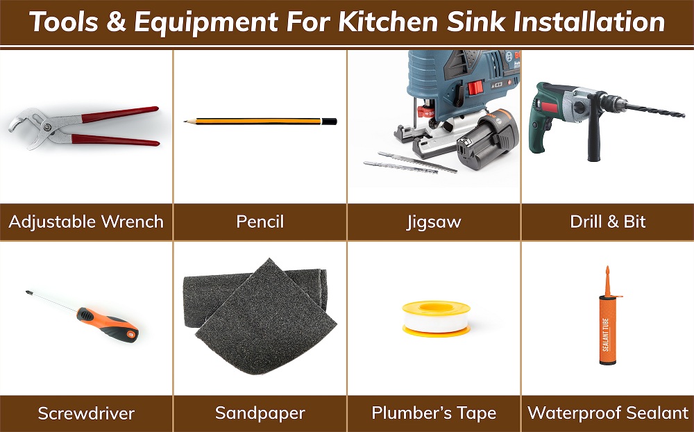 Tools And Equipment For New Sink Installation Tools And Equipment For New Sink Installation