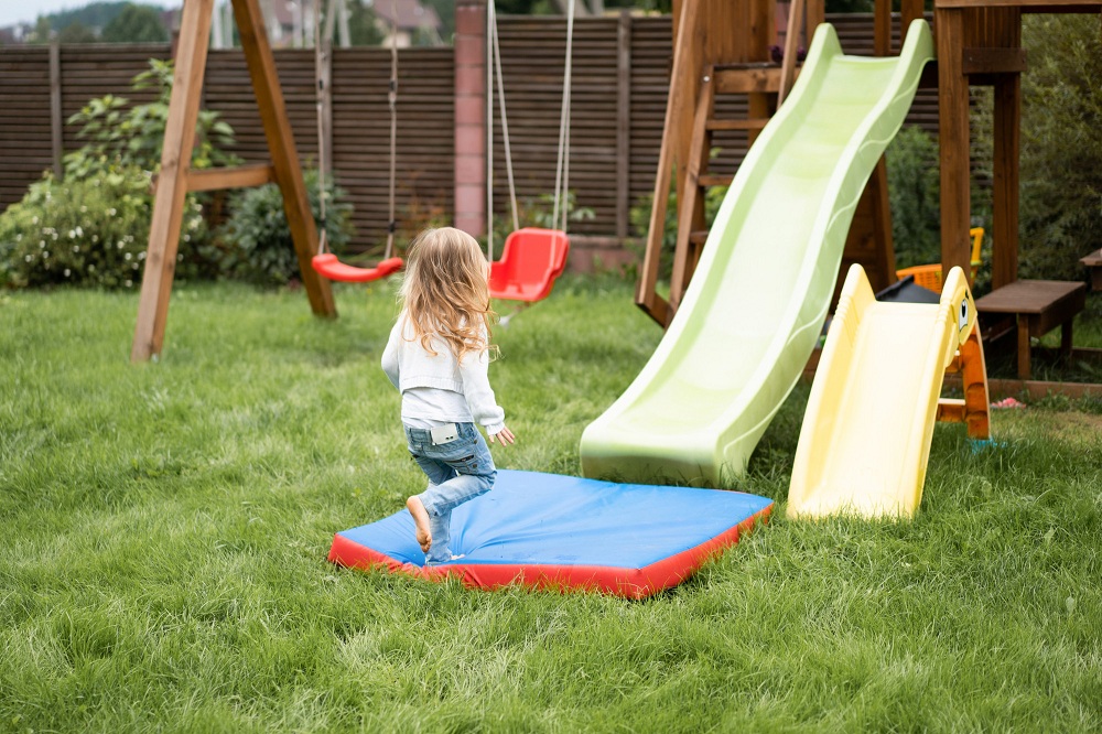 Play Area for Children in Backyard Play Area for Children in Backyard