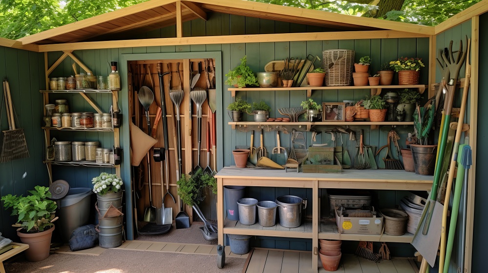 Storage space and organization of Garden shed Storage space and organization of Garden shed