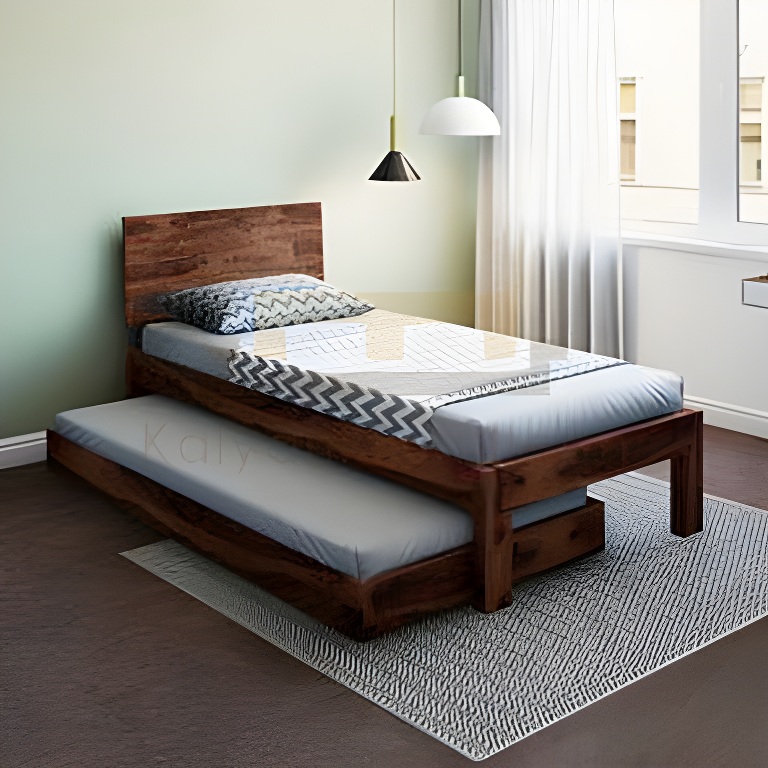 Wooden single ground bunk bed