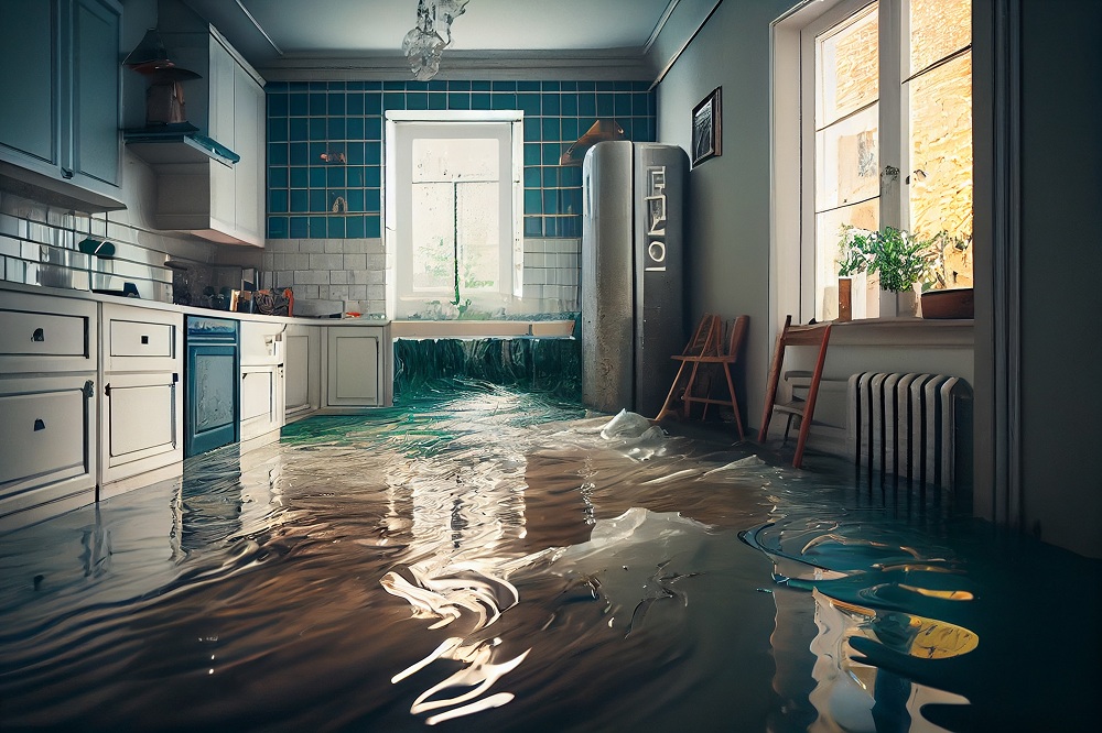 Flooding in Living Room due to Man made Causes