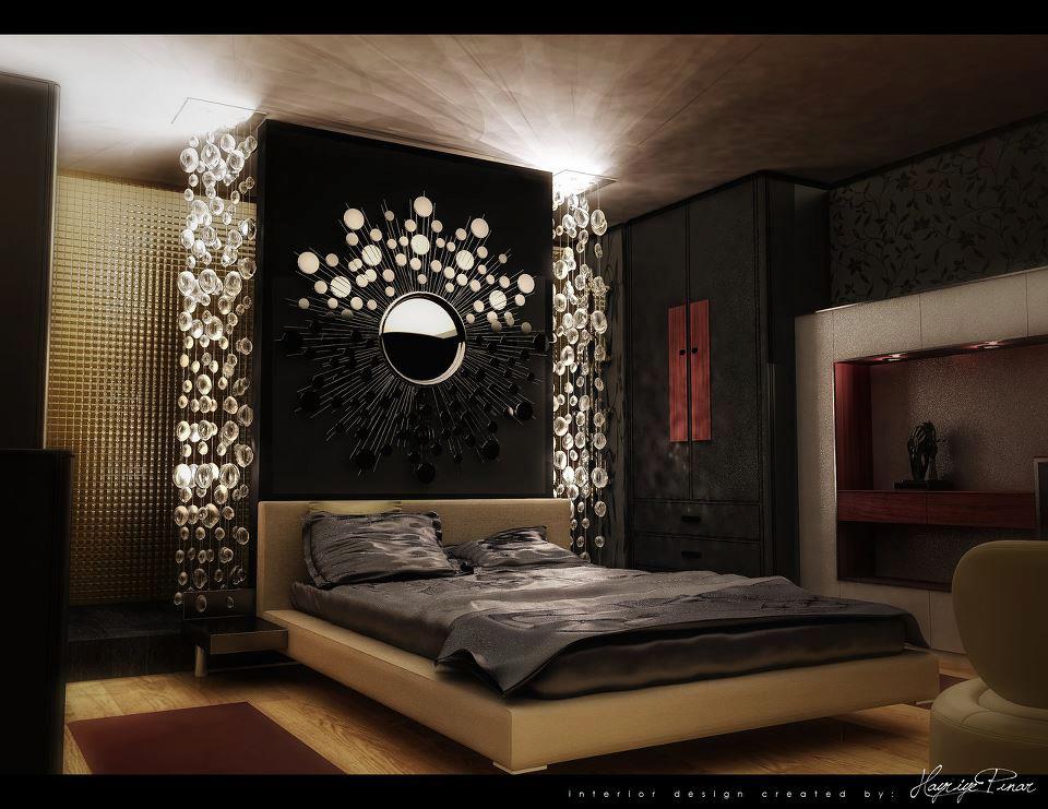 The Bedroom has a Black and Cream Colour as Main Colours