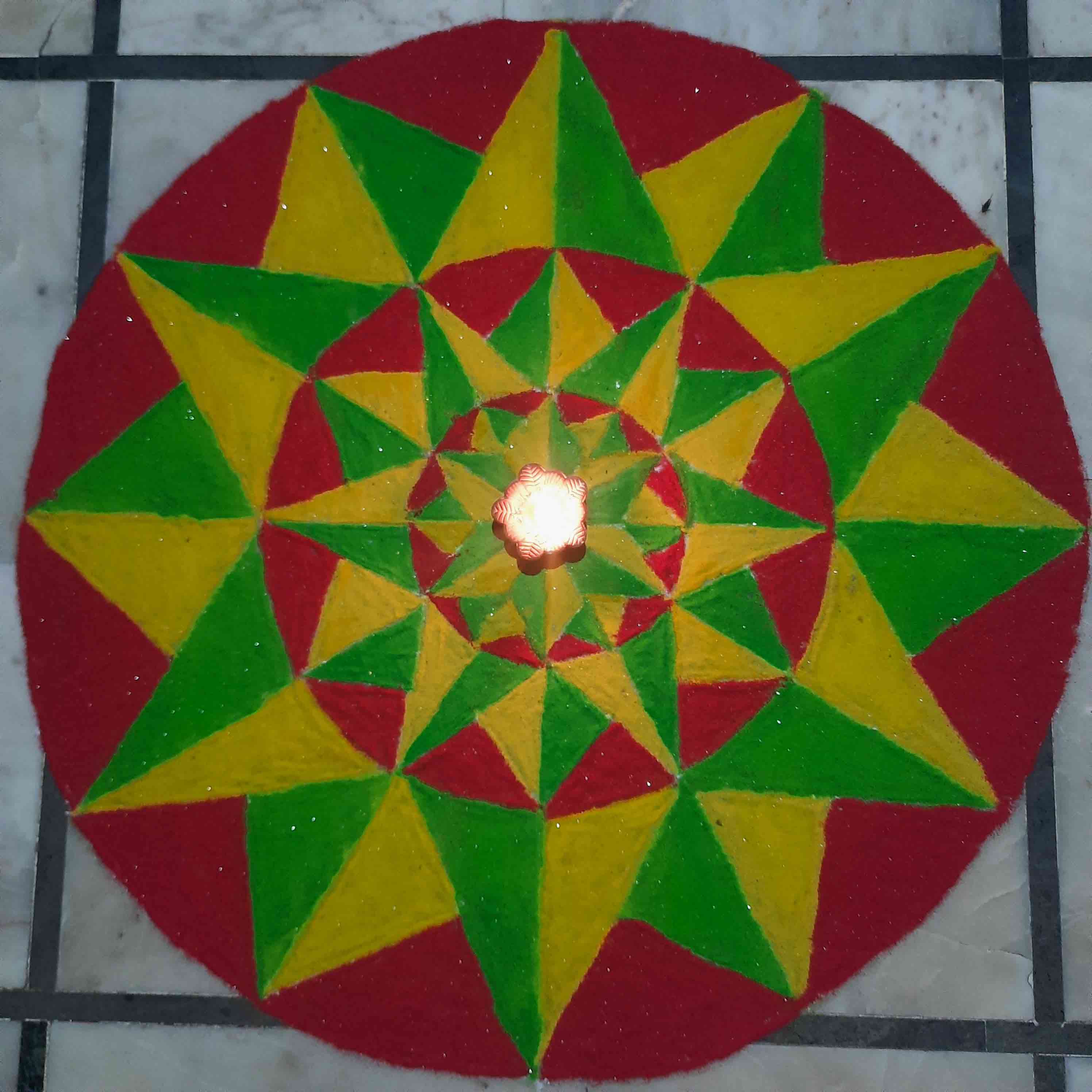 Abstract 3D Diwali Rangoli Design