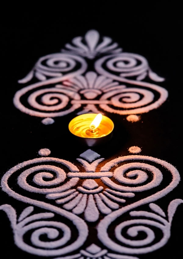 Black and White Rangoli Design Ideas