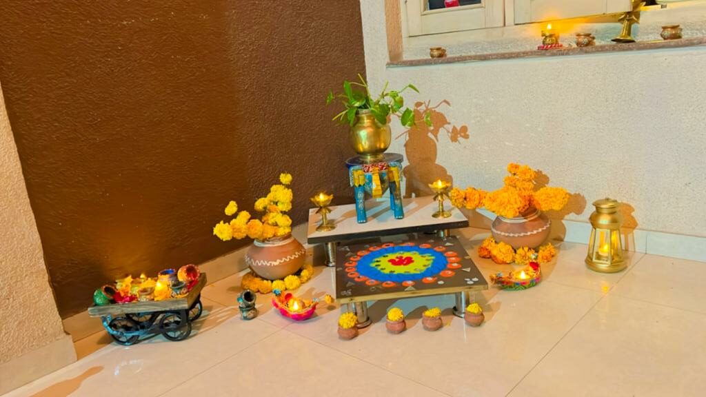 Corner Rangoli Design for Diwali