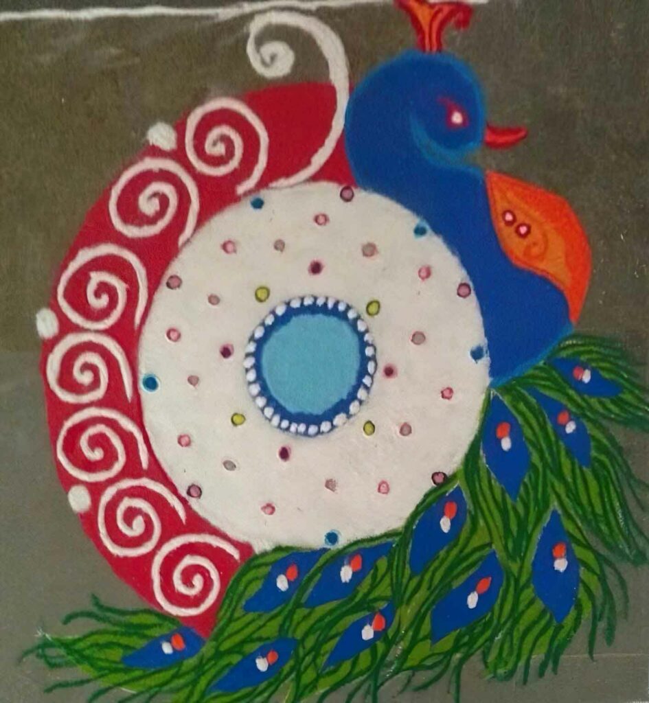 Diwali Rangoli Design - Peacock