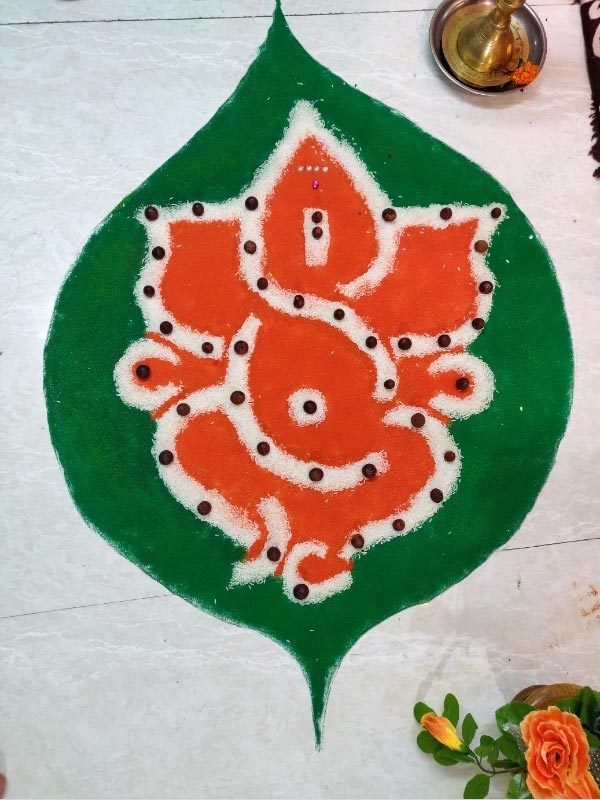Diwali Rangoli Design of Ganesha