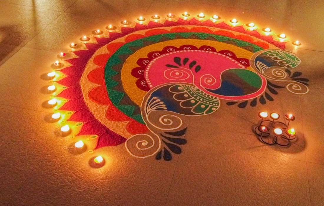 Easy Diwali Rangoli Design