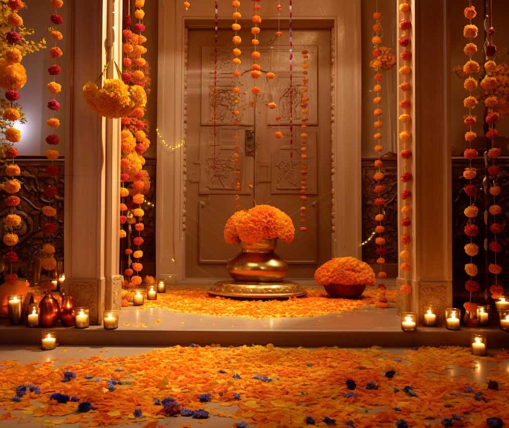 Flower Décor on Main Door