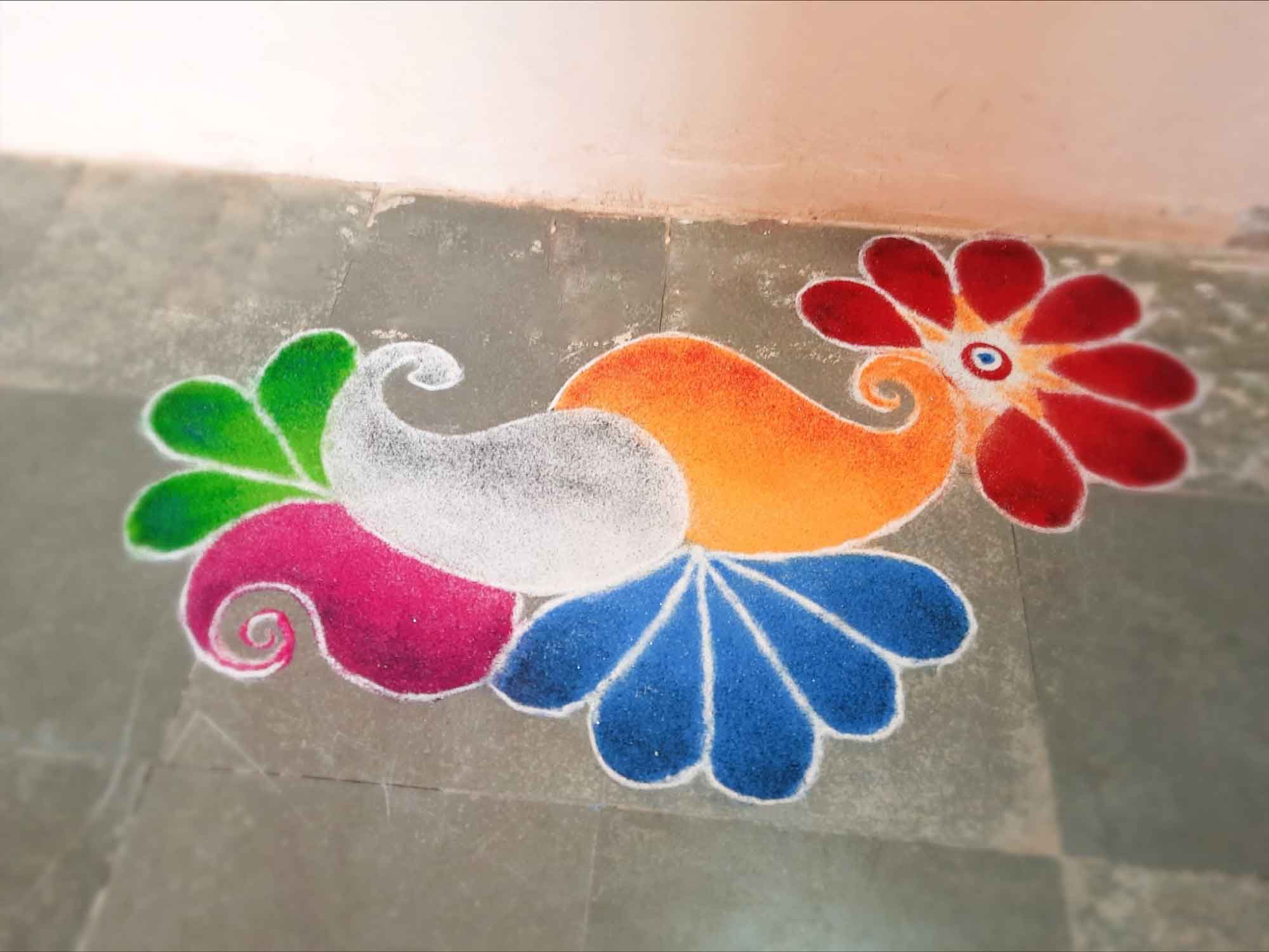 Freehand Rangoli Design Ideas