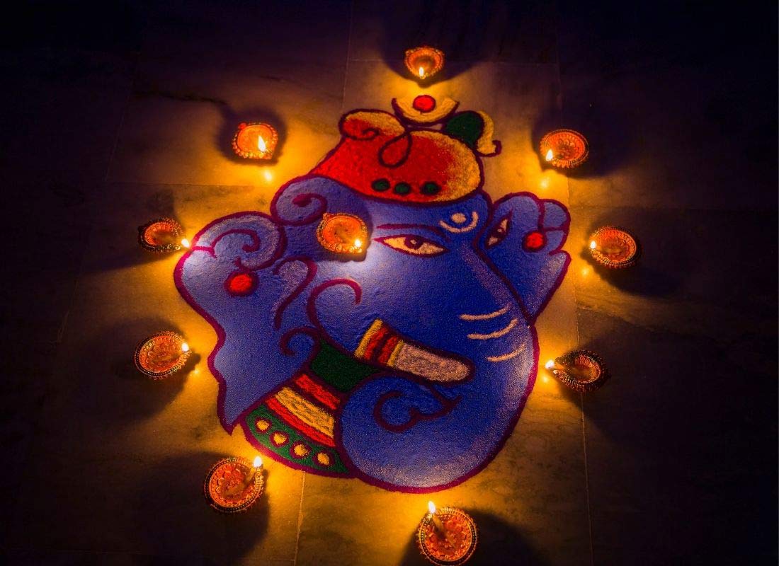 Ganpati Diwali Rangoli Design