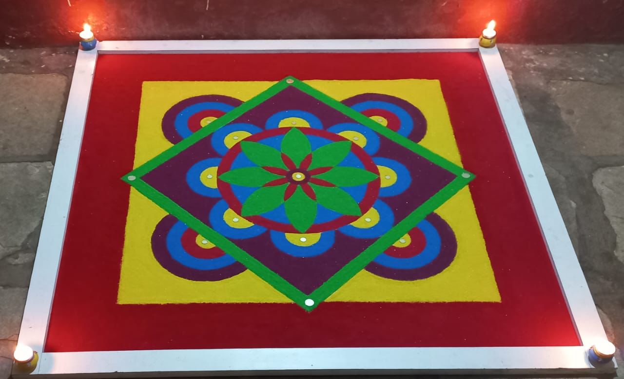 Geometrical Diwali Special Rangoli Design