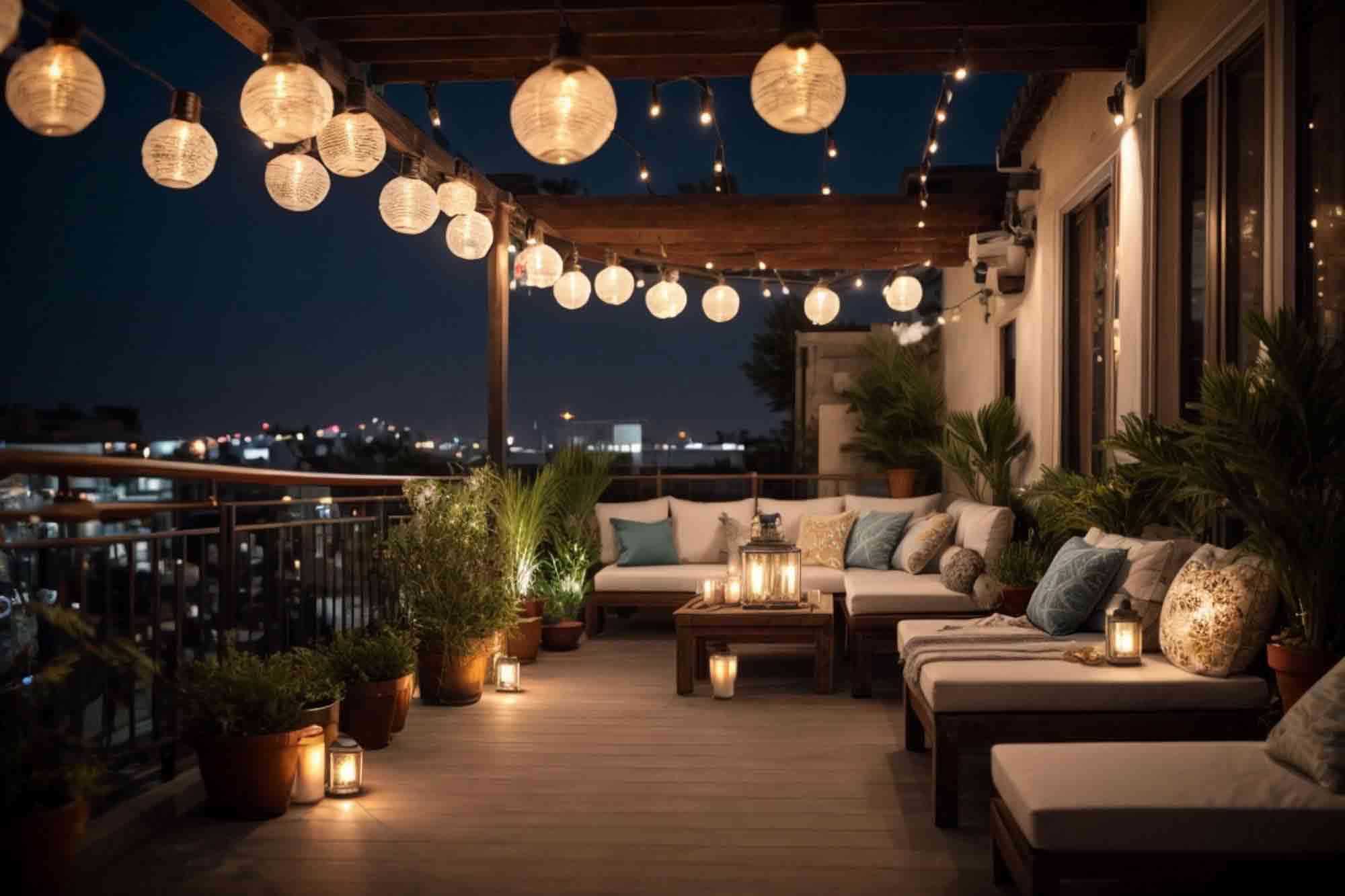 Outdoor Diwali Decor Open Terrance