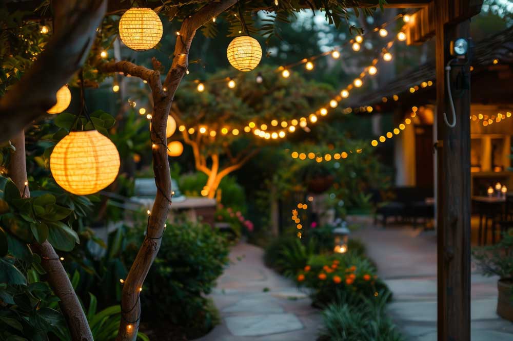 Outdoor Diwali Decor in Landscape