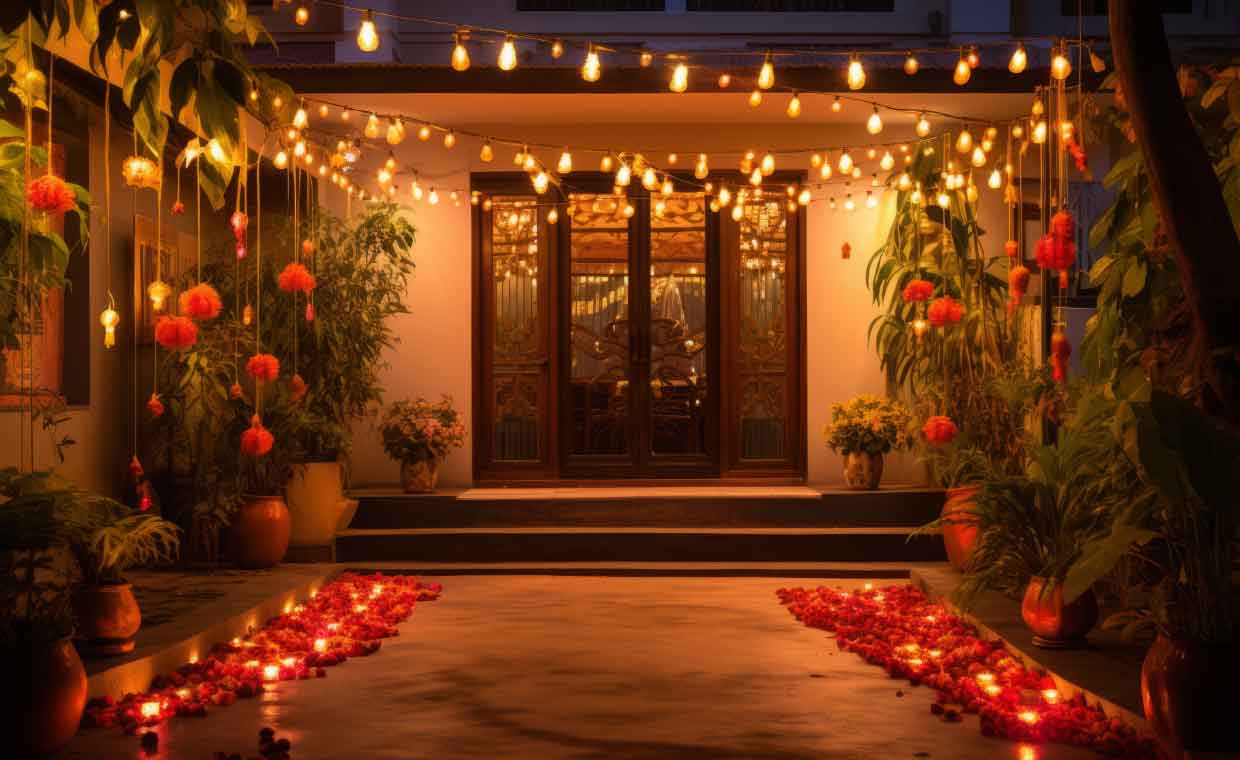 Outdoor Diwali Decoration Ideas