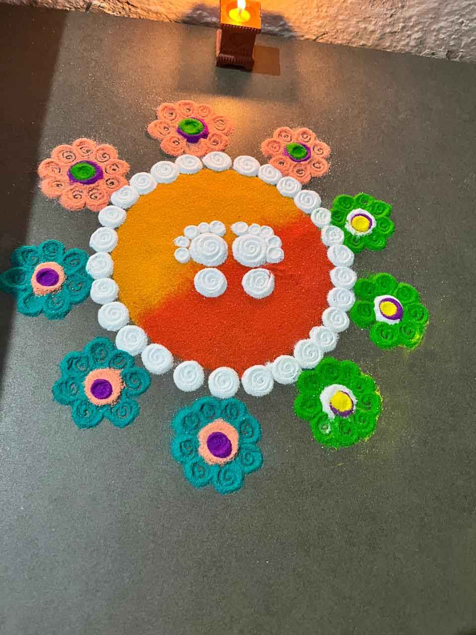 Paper Cone Rangoli Design