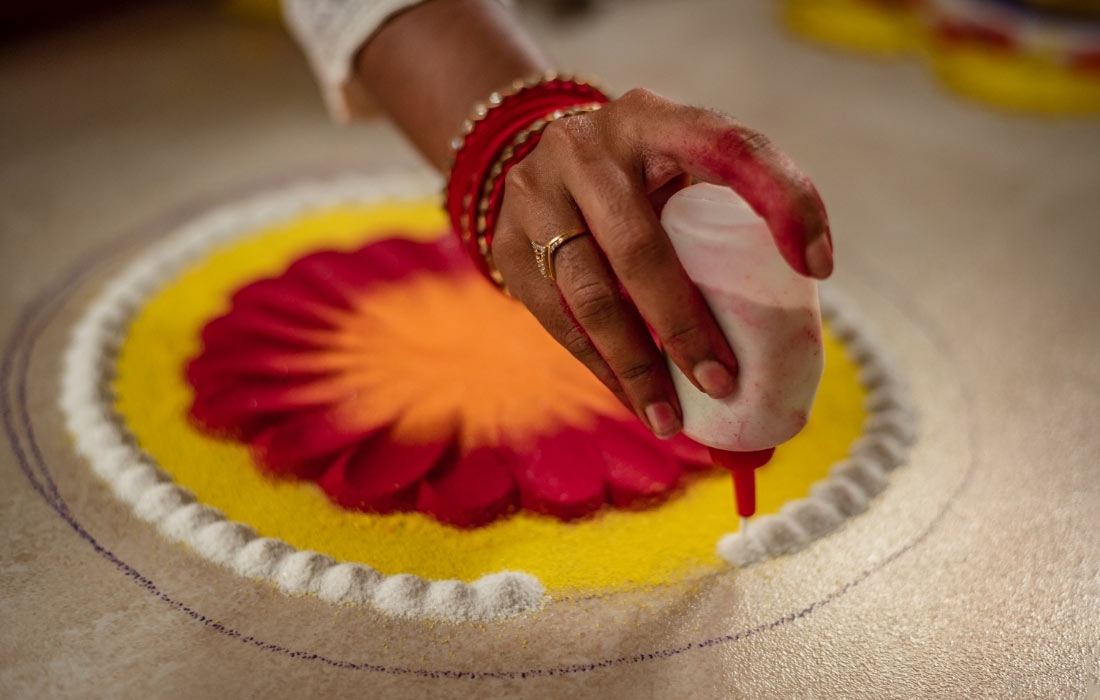 Rangoli Designs With Paper Cones