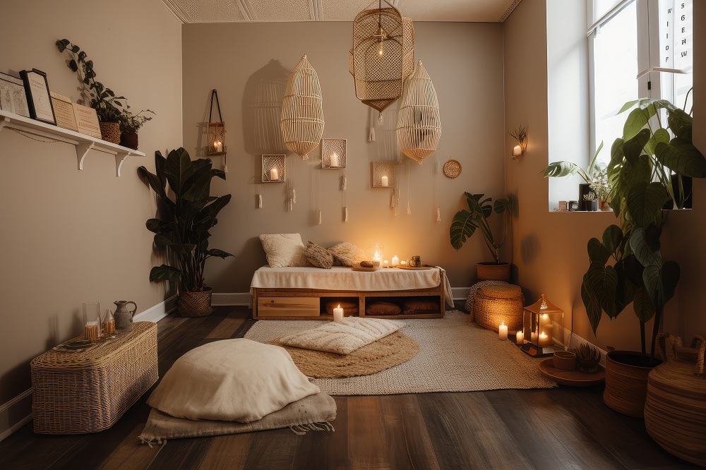 Boho-inspired Meditation Space Boho-inspired meditation space
