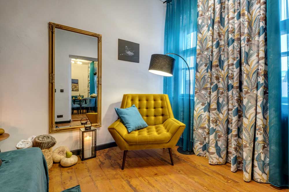 Colorful Curtains in Apartment