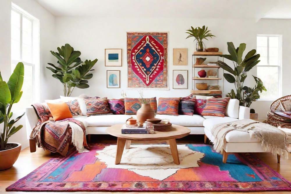 Colorful Rug in Rental Apartment