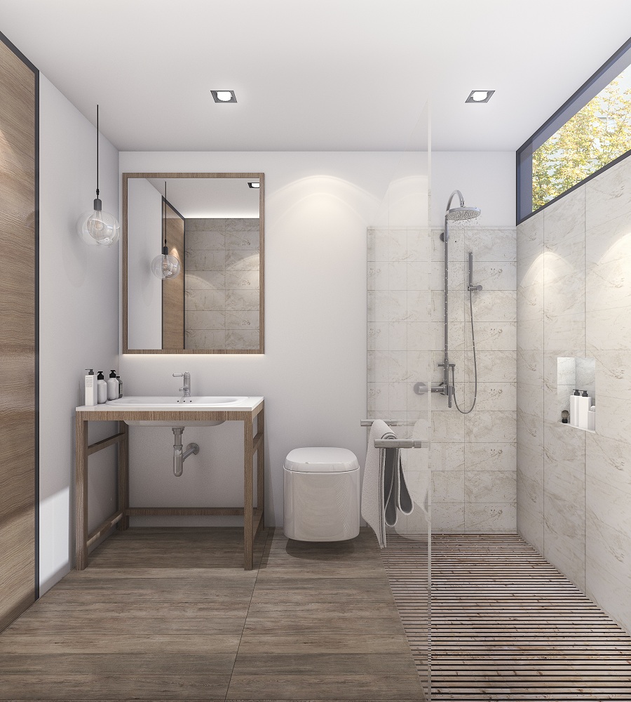 Dark Colored Bathroom Floor