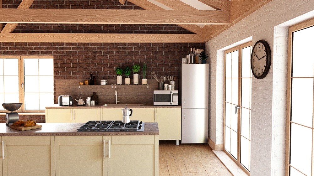 Exposed wooden beams for farmhouse interior design Exposed wooden beams for farmhouse interior design