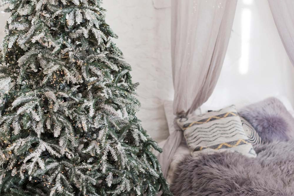 Faux Snow Artificial Christmas Tree