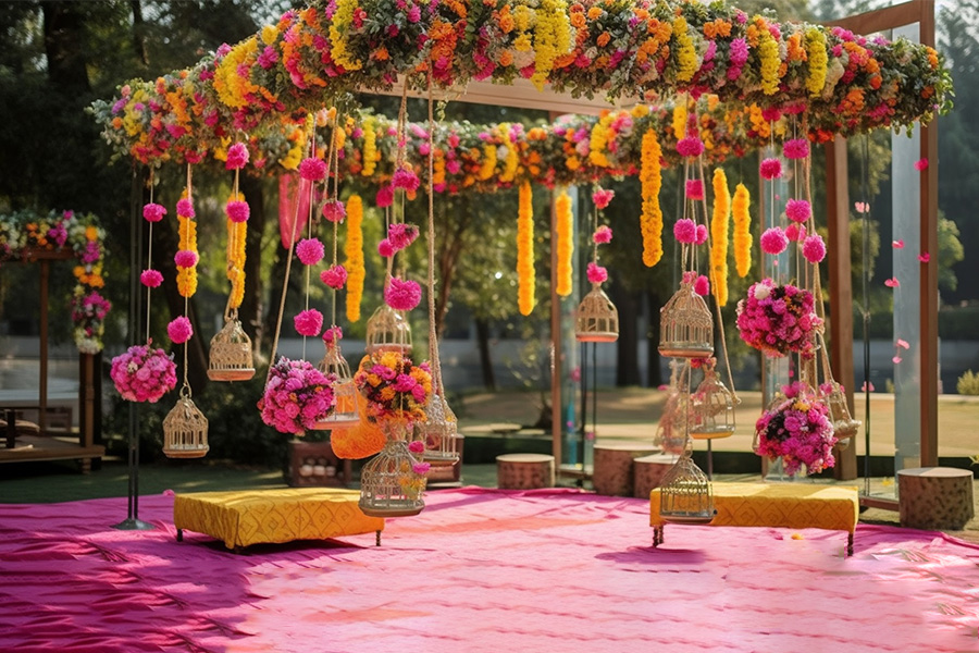 Floral Wedding Theme Mandap