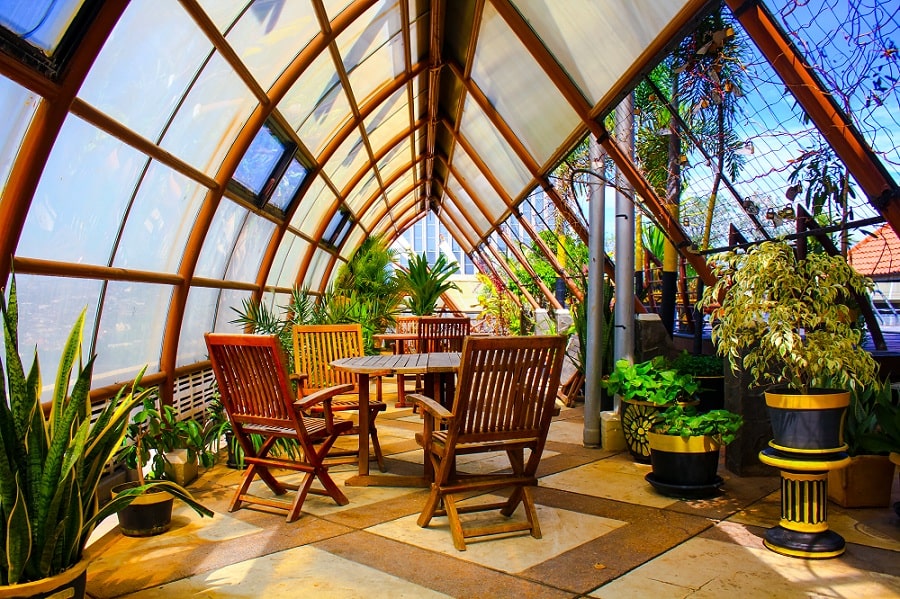 Greenhouse themed patio decorating idea for summer Greenhouse themed patio decorating idea for summer
