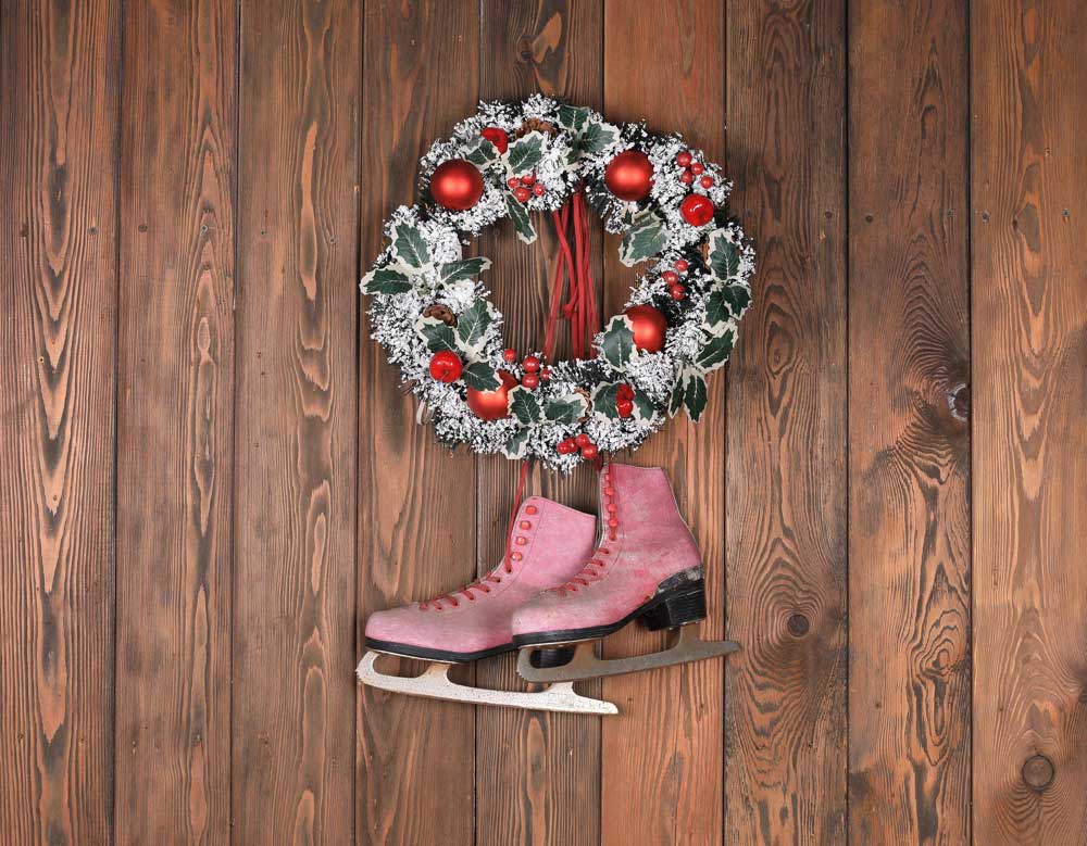 Ice Skates Christmas Wreath