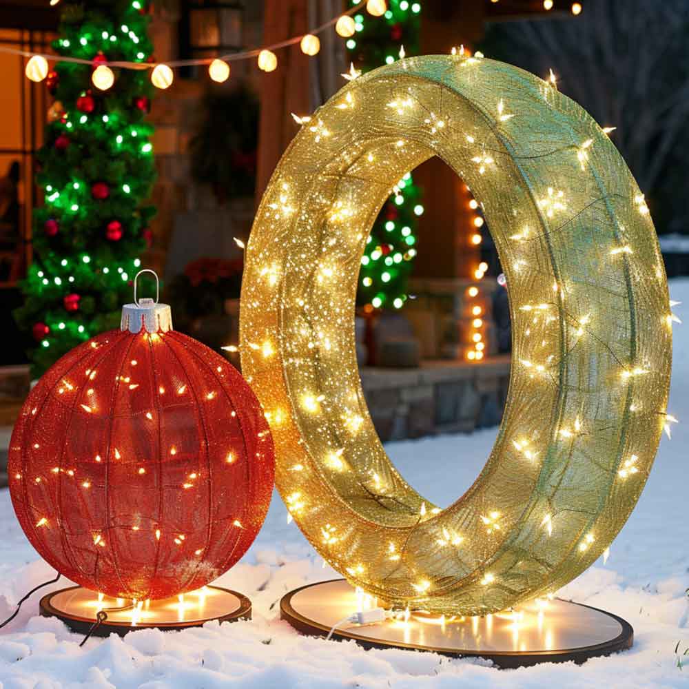 Old Tires as Christmas Decorations