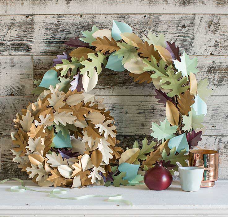 Painted Leaves Wreath