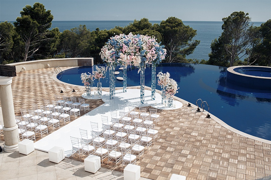 Poolside Home Outdoor Wedding