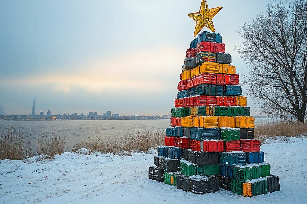 Recycled Material Fake Christmas Tree