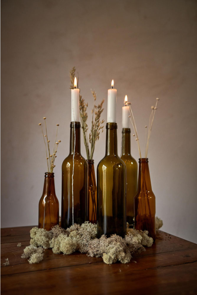 Wine Bottle Candelabra