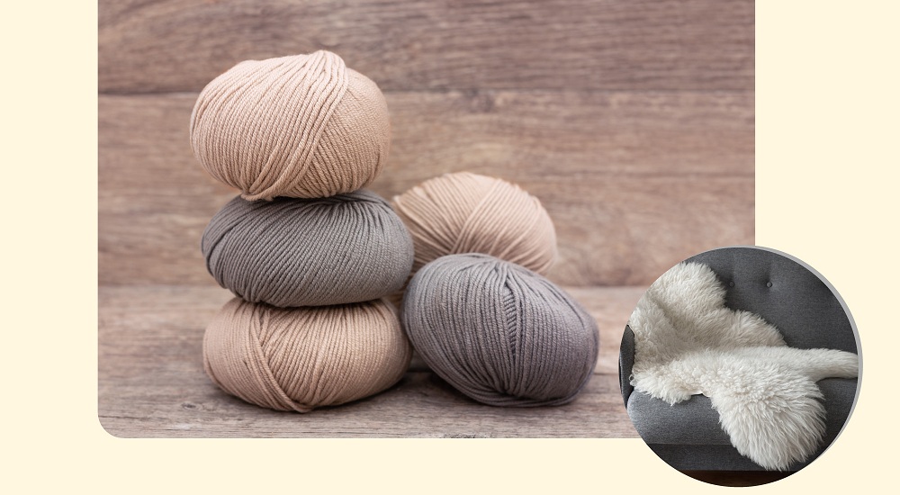 Wool natural fiber material Wool natural fiber material