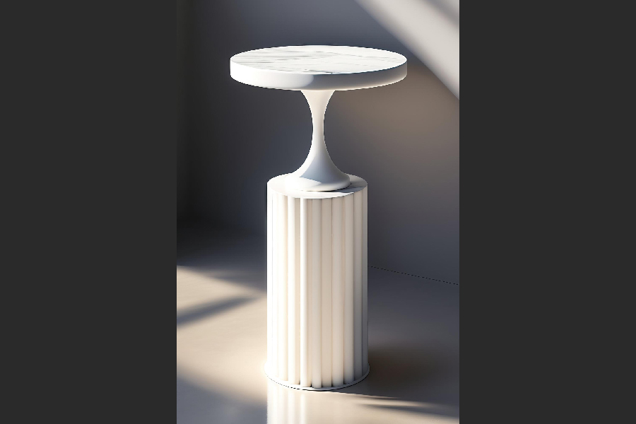 Circular fluted side table
