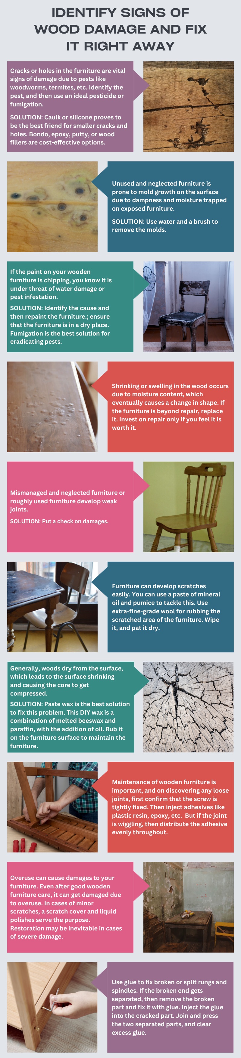 Solutions to fix wooden damage