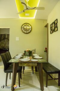 The Dining Room Consists of 6 Seater Rectangular Dining Table with Glass Top - 1