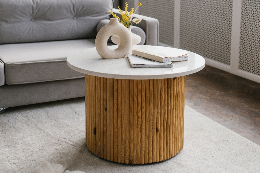 Wood fluted side table